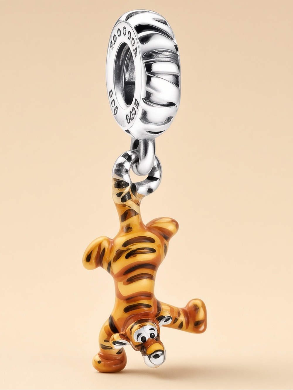 Pandora Orange & Black Tiger Enamel Dangle Charm